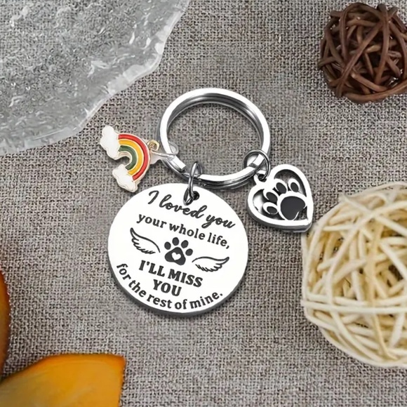 NEW! Pet Memorial Keychain, “I Loved You My Whoke Life…” - Picture 3 of 4
